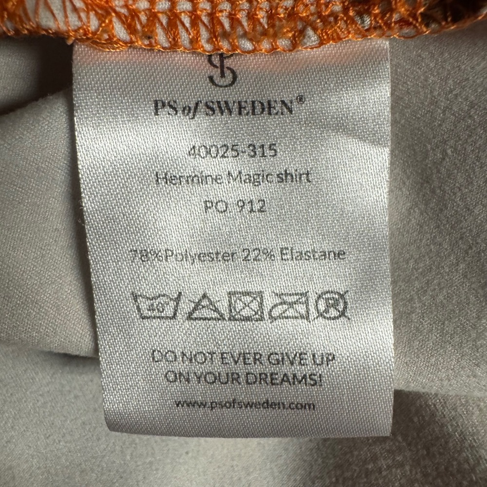 PS of Sweden Hermine Magic Shirt Orange Equestrian Print Top XS 40025-315 - Picture 7 of 8